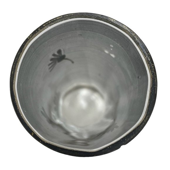 Antique 1890s Pair of Bohemian Art Glass Enameled Tulips Flowers Smokey Grey - Picture 11 of 12